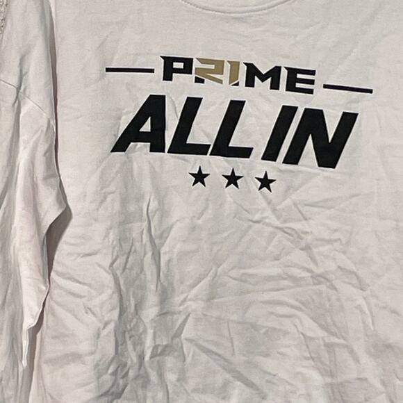 Coach Prime, All in, Long sleeve tee, CU buffs white  XL - Picture 4 of 6